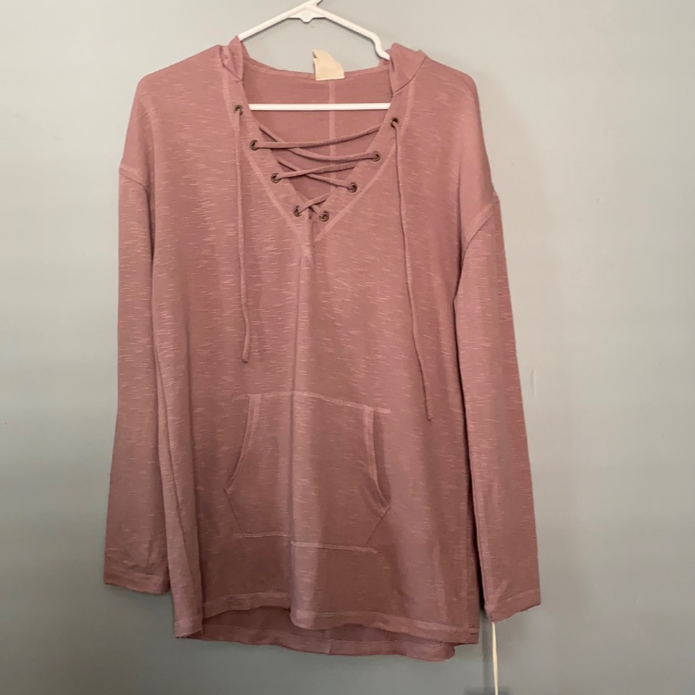 new with tags Mossimo purple lace up sweatshirt